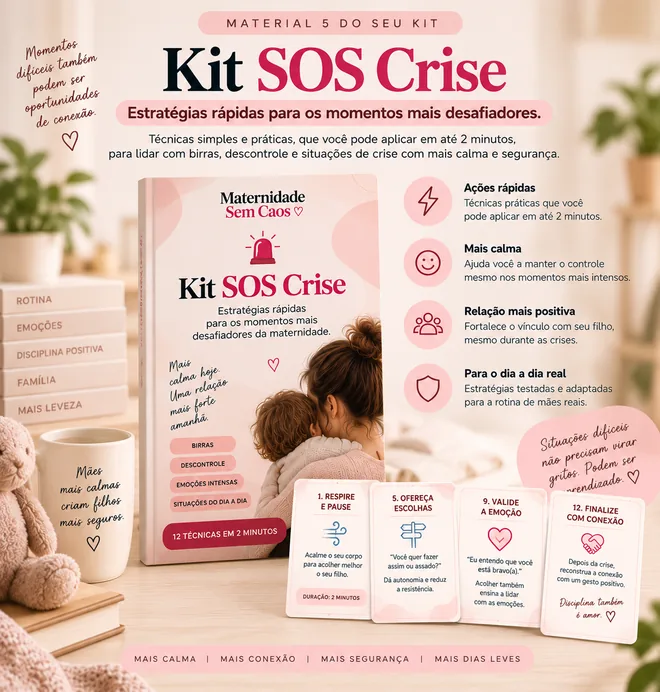 Mockup do material Kit SOS Crise